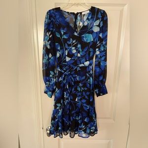 Calvin Klein black and Blue long sleeve Dress Size:6